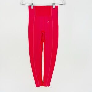 Gymshark Ultra Seamless Leggings Hot Pink Ribbed Athletic Gym Workout